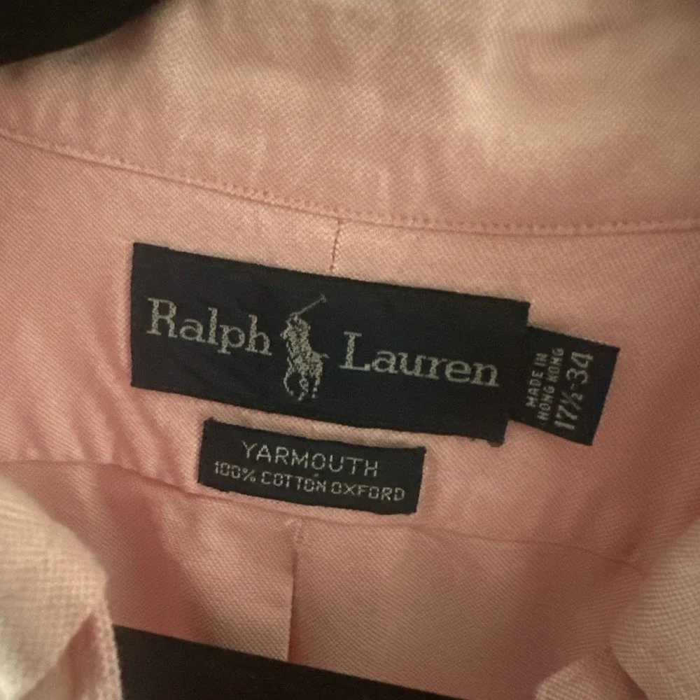 Polo Ralph Lauren Men's Solid Yarmouth Dress Shirt Size 17.5/34 Long Sleeve